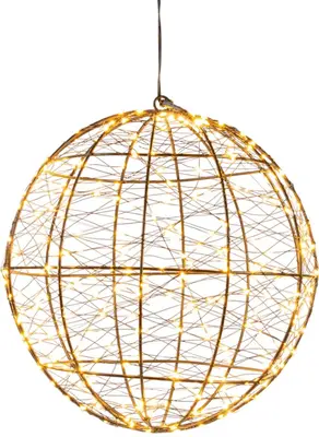 Anna’s Collection LED bal metaal, Ø 25 cm, 300 flitsende lampjes classic warm - afbeelding 2
