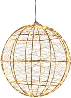 Anna’s Collection LED bal metaal, Ø 25 cm, 300 flitsende lampjes classic warm - afbeelding 2