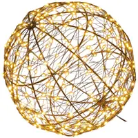 Anna’s Collection LED bal metaal, Ø 25 cm, 300 flitsende lampjes classic warm - afbeelding 3