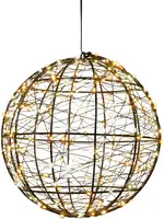 Anna's Collection LED bal metaal 300 flitsende lampjes 25cm, warm wit - afbeelding 1
