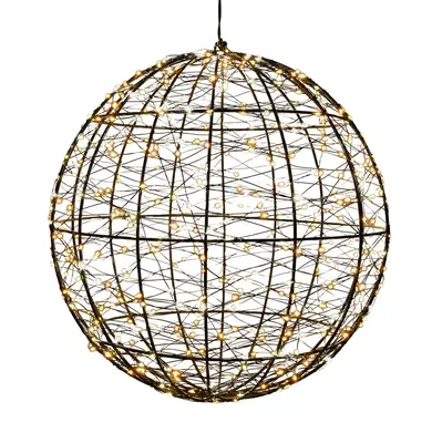 Anna's Collection LED bal metaal 500 flitsende lampjes 35cm, warm wit - afbeelding 1