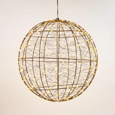 Anna's Collection LED bal metaal 500 flitsende lampjes 35cm, classic warm - afbeelding 1