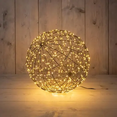 Anna's Collection LED bal metaal 500 flitsende lampjes 35cm, classic warm - afbeelding 4