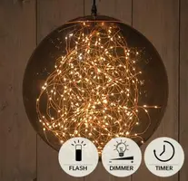 Anna's Collection LED bal smokey 300 flitsende lampjes 35cm, classic warm - afbeelding 2
