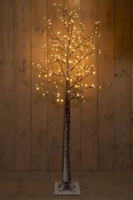 Anna's Collection LED berkenboom 204 lampjes bruin, 200cm, classic - afbeelding 2