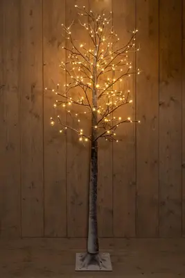 Anna's Collection LED berkenboom 204 lampjes bruin, 200cm, classic - afbeelding 3