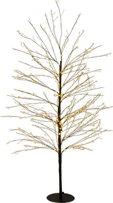 Anna's Collection LED boom 1000 flitsende lampjes zwart, 150cm, classic warm - afbeelding 1