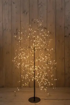 Anna's Collection LED boom 1000 flitsende lampjes zwart, 150cm, classic warm - afbeelding 2
