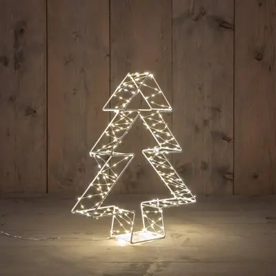 Anna's Collection LED boom 3D 300 lampjes wit 7 x 36cm, warm wit - afbeelding 1