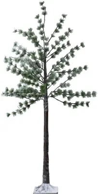 Anna's Collection LED dennenboom met sneeuw 96 lampjes bruin 180cm, classic warm - afbeelding 2