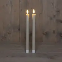 Anna's Collection LED dinerkaars 3d flame 24 cm taupe, bruin 2 stuks - afbeelding 1