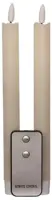 Anna's Collection LED dinerkaars 3d flame rustiek 23 cm ivoor 2 stuks - afbeelding 1