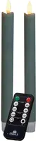 Anna's Collection LED dinerkaars 3D flame rustiek 23 cm jade groen 2 stuks - afbeelding 1