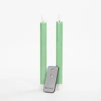 Anna's Collection LED dinerkaars 3D flame rustiek 23 cm jade groen 2 stuks - afbeelding 2