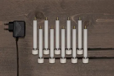 Anna's Collection LED dinerkaars batterijvervanger flame effect 23cm 10 stuks - afbeelding 2