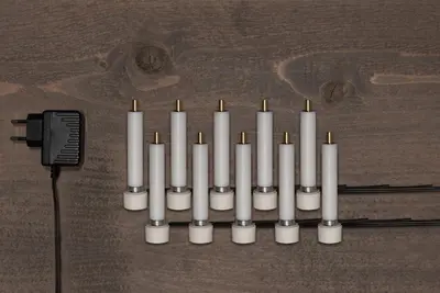Anna's Collection LED dinerkaars batterijvervanger flame effect 18cm 10 stuks