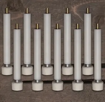 Anna's Collection LED dinerkaars batterijvervanger flame effect 23cm 10 stuks - afbeelding 1