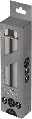 Anna's Collection LED dinerkaars flame effect rustiek 18 cm parel 2 stuks - afbeelding 1