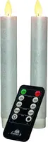 Anna's Collection LED dinerkaars flame effect rustiek 18 cm parel 2 stuks - afbeelding 3