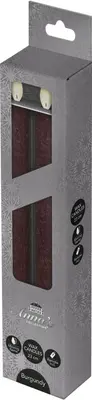Anna's Collection LED dinerkaars flame effect rustiek 23 cm bordeaux 2 stuks - afbeelding 1