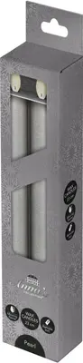 Anna's Collection LED dinerkaars flame effect rustiek 23 cm parel 2 stuks - afbeelding 1