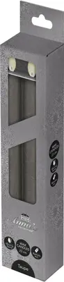 Anna's Collection LED dinerkaars flame effect rustiek 23 cm bruin 2 stuks - afbeelding 1