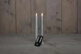 Anna's Collection LED dinerkaars flame effect rustiek 23 cm zilver 2 stuks - afbeelding 1
