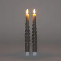 Anna's Collection LED dinerkaars swirl 3D lont taupe 2 stuks - afbeelding 5