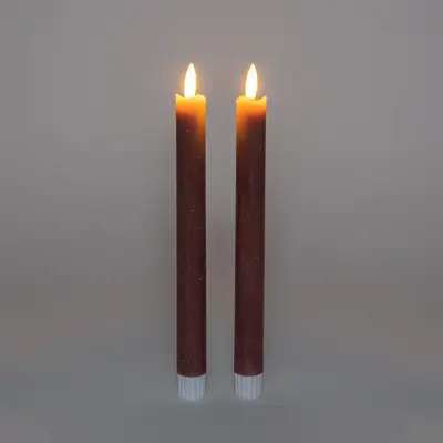 Anna's Collection LED dinerkaars wax 3D lont roze 2 stuks - afbeelding 3