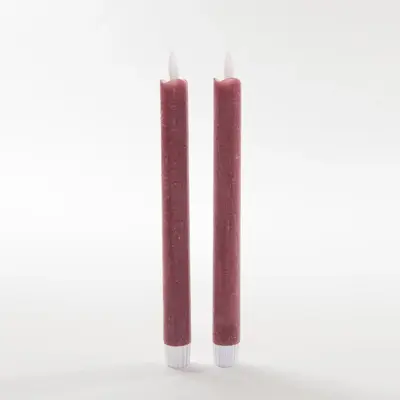 Anna's Collection LED dinerkaars wax 3D lont roze 2 stuks - afbeelding 1