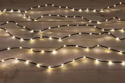 Anna's Collection LED draadverlichting 100 lampjes zwart 3m, warm wit - afbeelding 1