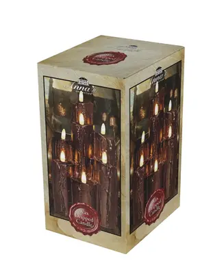 Anna's Collection LED druipkaars 3d flame set 25.5x15 cm brons 7 stuks - afbeelding 1