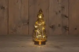 Anna's Collection LED glazen boom amber 23,5cm - afbeelding 1