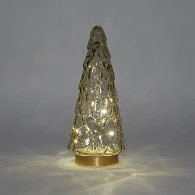 Anna's Collection LED glazen boom amber 28,5cm - afbeelding 2