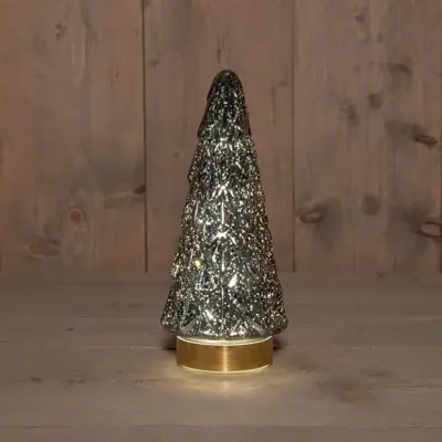 Anna's Collection LED glazen boom antraciet Ø 10,5 x 24,5cm - afbeelding 1