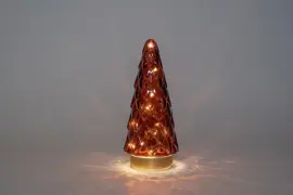 Anna's Collection LED glazen boom bordeaux 24,5cm - afbeelding 2