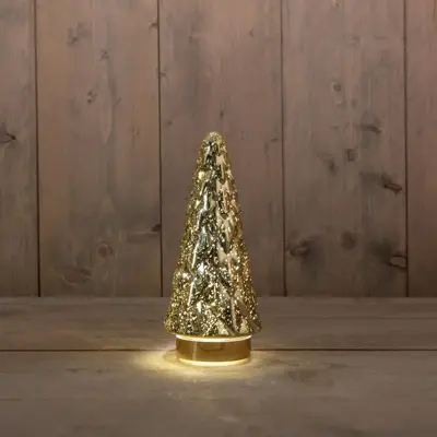 Anna's Collection LED glazen boom goud Ø 10,5 x 24,5cm - afbeelding 1