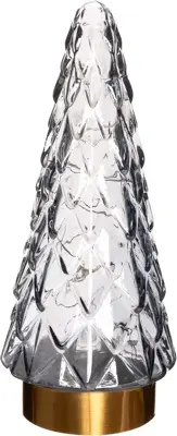 Anna's Collection LED glazen boom gouden voet grijs Ø 10,5 x 24,5cm - afbeelding 1