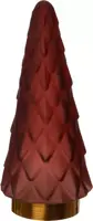 Anna's Collection LED glazen boom gouden voet mat bordeaux Ø 10,5 x 24,5cm - afbeelding 1