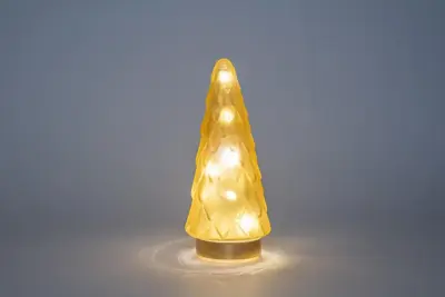 Anna's Collection LED glazen boom gouden voet mat goud Ø 10,5 x 24,5cm - afbeelding 2