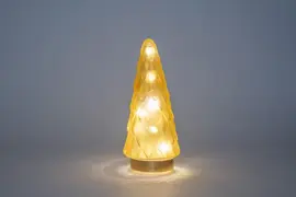 Anna's Collection LED glazen boom gouden voet mat goud Ø 10,5 x 24,5cm - afbeelding 2