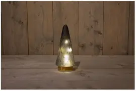 Anna's Collection LED glazen boom gouden voet mat grijs Ø 10,5 x 24,5cm - afbeelding 1