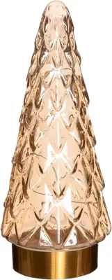 Anna's Collection LED glazen boom gouden voet taupe Ø 10,5 x 24,5cm - afbeelding 1