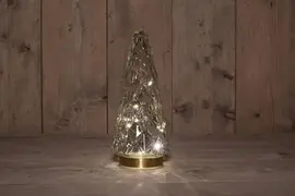 Anna's Collection LED glazen boom gouden voet transparant Ø 15 x 28,5cm - afbeelding 2