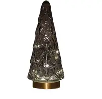 Anna's Collection LED glazen boom grijs 28,5cm - afbeelding 1