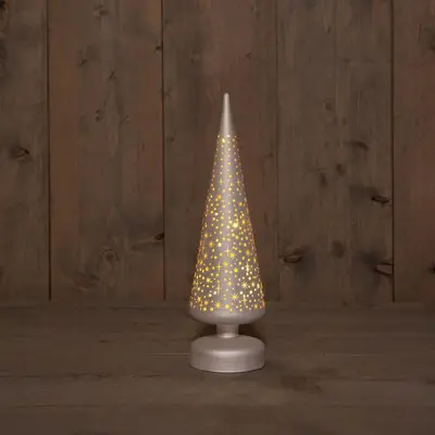 Anna's Collection LED glazen boom kosmos beige Ø 9 x 30cm, warm wit - afbeelding 2