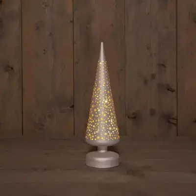 Anna's Collection LED glazen boom kosmos beige Ø 9 x 30cm, warm wit - afbeelding 1
