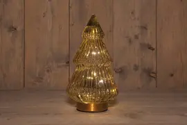 Anna's Collection LED glazen boom Timbor amber Ø 15 x 28,5cm, warm wit