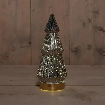 Anna's Collection LED glazen boom Timbor antraciet Ø 10 x 23,5cm - afbeelding 2