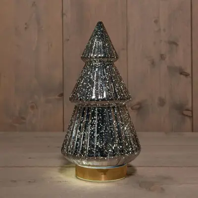 Anna's Collection LED glazen boom Timbor antraciet Ø 15 x 28,5cm - afbeelding 2